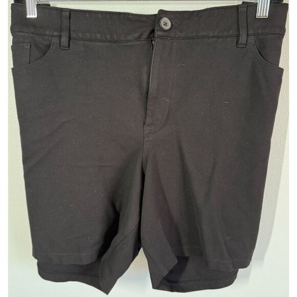 Torrid Womens Black Ponte Shorts Plus Size 24 No Slip Waistband Flat Front - Picture 1 of 9